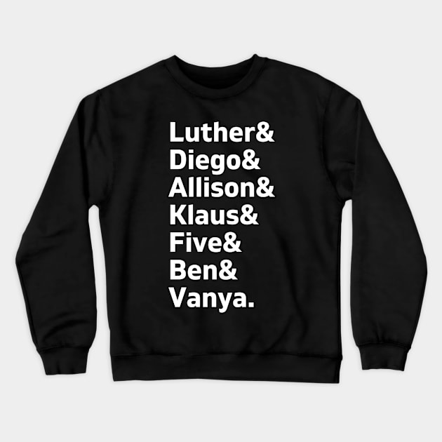 umbrella academy members Crewneck Sweatshirt by gochiii